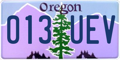 OR license plate 013UEV