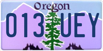 OR license plate 013UEY