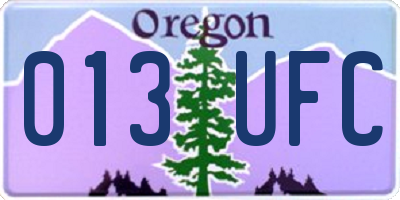OR license plate 013UFC