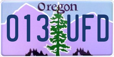 OR license plate 013UFD