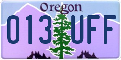 OR license plate 013UFF