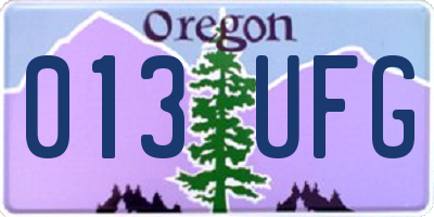 OR license plate 013UFG