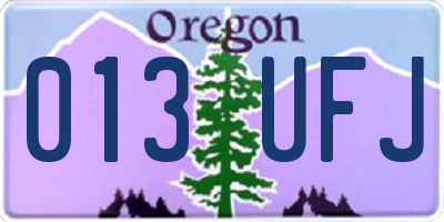 OR license plate 013UFJ