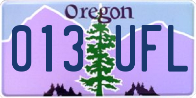 OR license plate 013UFL