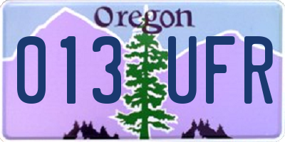 OR license plate 013UFR