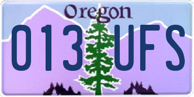 OR license plate 013UFS