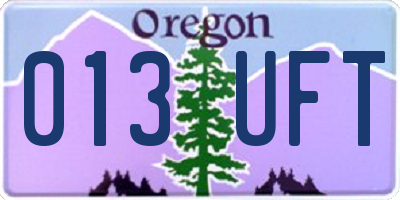 OR license plate 013UFT