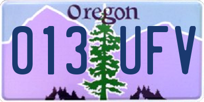 OR license plate 013UFV