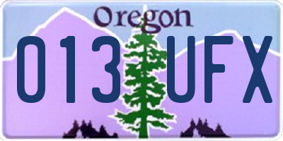 OR license plate 013UFX