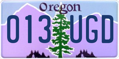 OR license plate 013UGD