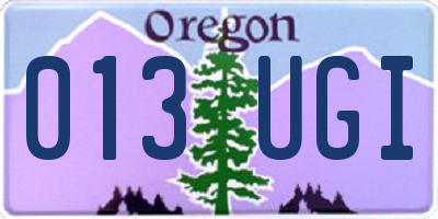OR license plate 013UGI