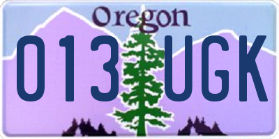 OR license plate 013UGK
