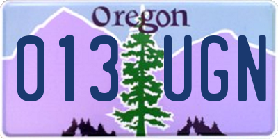 OR license plate 013UGN