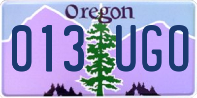 OR license plate 013UGO