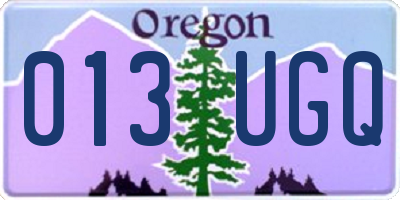 OR license plate 013UGQ