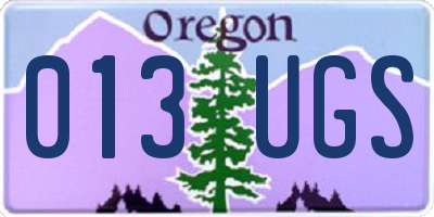 OR license plate 013UGS