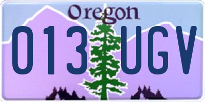 OR license plate 013UGV