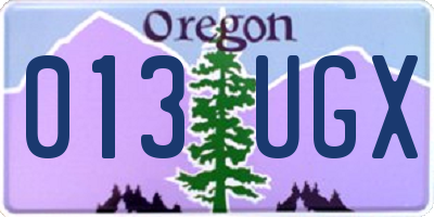 OR license plate 013UGX
