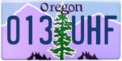 OR license plate 013UHF