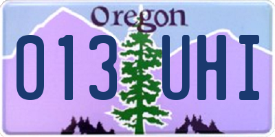 OR license plate 013UHI
