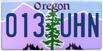 OR license plate 013UHN