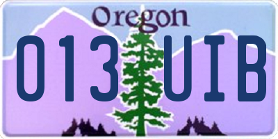 OR license plate 013UIB