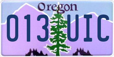 OR license plate 013UIC
