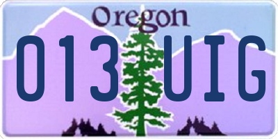 OR license plate 013UIG