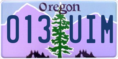 OR license plate 013UIM