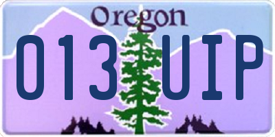 OR license plate 013UIP