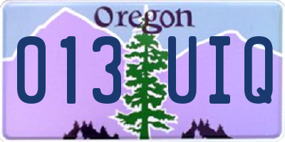 OR license plate 013UIQ