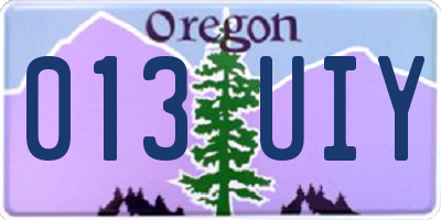 OR license plate 013UIY
