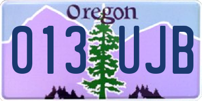 OR license plate 013UJB