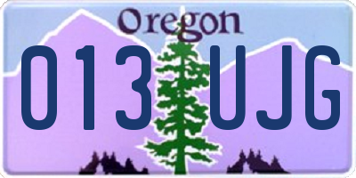 OR license plate 013UJG