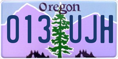OR license plate 013UJH