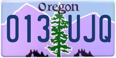 OR license plate 013UJQ