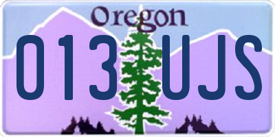 OR license plate 013UJS