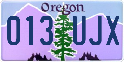 OR license plate 013UJX