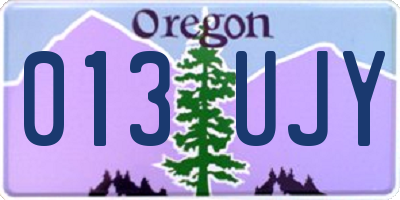 OR license plate 013UJY