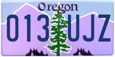 OR license plate 013UJZ