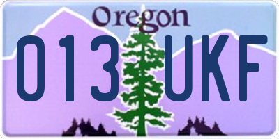 OR license plate 013UKF