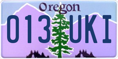 OR license plate 013UKI