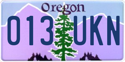 OR license plate 013UKN