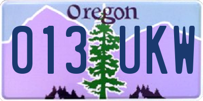 OR license plate 013UKW