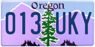 OR license plate 013UKY
