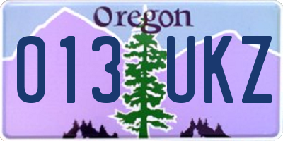 OR license plate 013UKZ