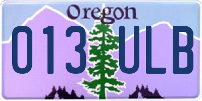 OR license plate 013ULB