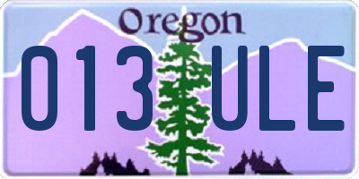 OR license plate 013ULE