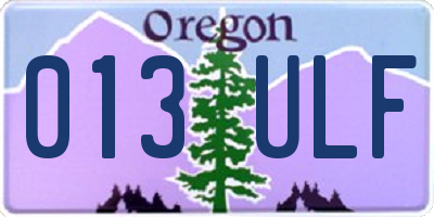 OR license plate 013ULF