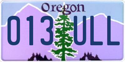 OR license plate 013ULL
